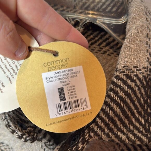 Common People Oliver 4 Pocket Plaid Shacket for Men. Size Large. New With Tag. - Picture 8 of 11